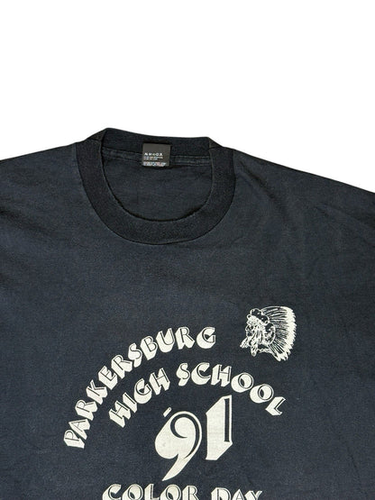 Screen Stars Black Vintage Parkersburg 91 Top 2XL