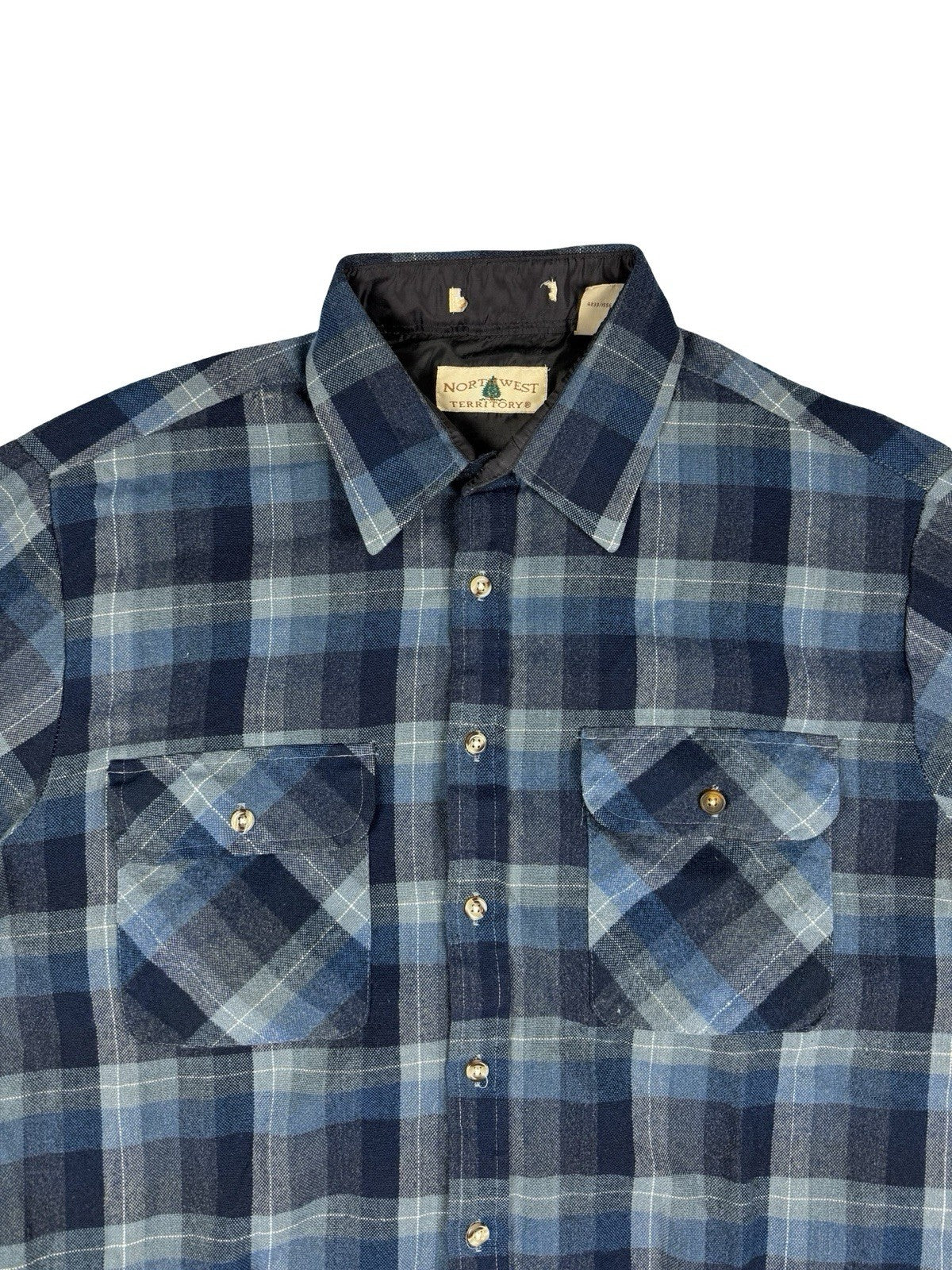 Northwest Territory Vintage 90s Blue Plaid Flannel Lumberjack Shirt Large