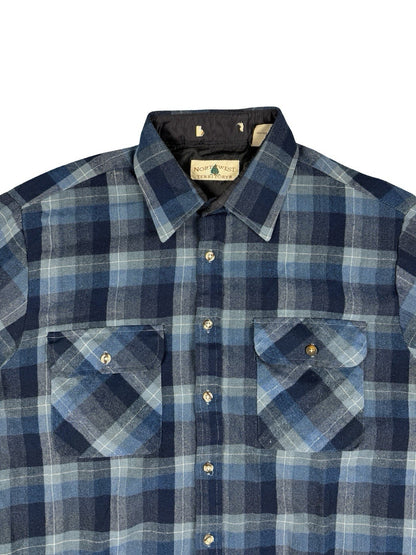 Northwest Territory Vintage 90s Blue Plaid Flannel Lumberjack Shirt Large