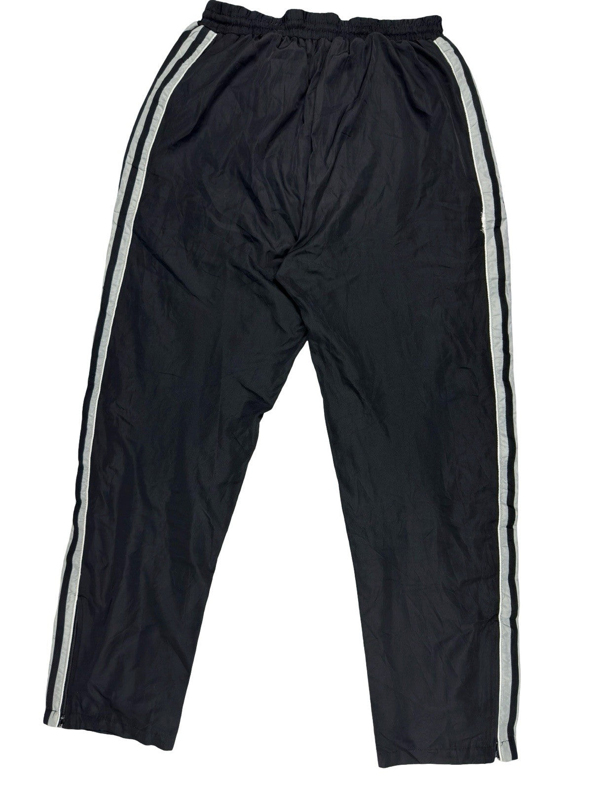 Adidas Vintage Lined Black Polyester Tracksuit Bottoms Pant Trousers Large