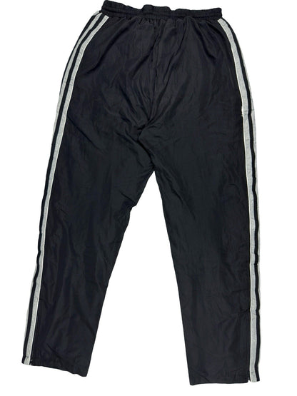 Adidas Vintage Lined Black Polyester Tracksuit Bottoms Pant Trousers Large
