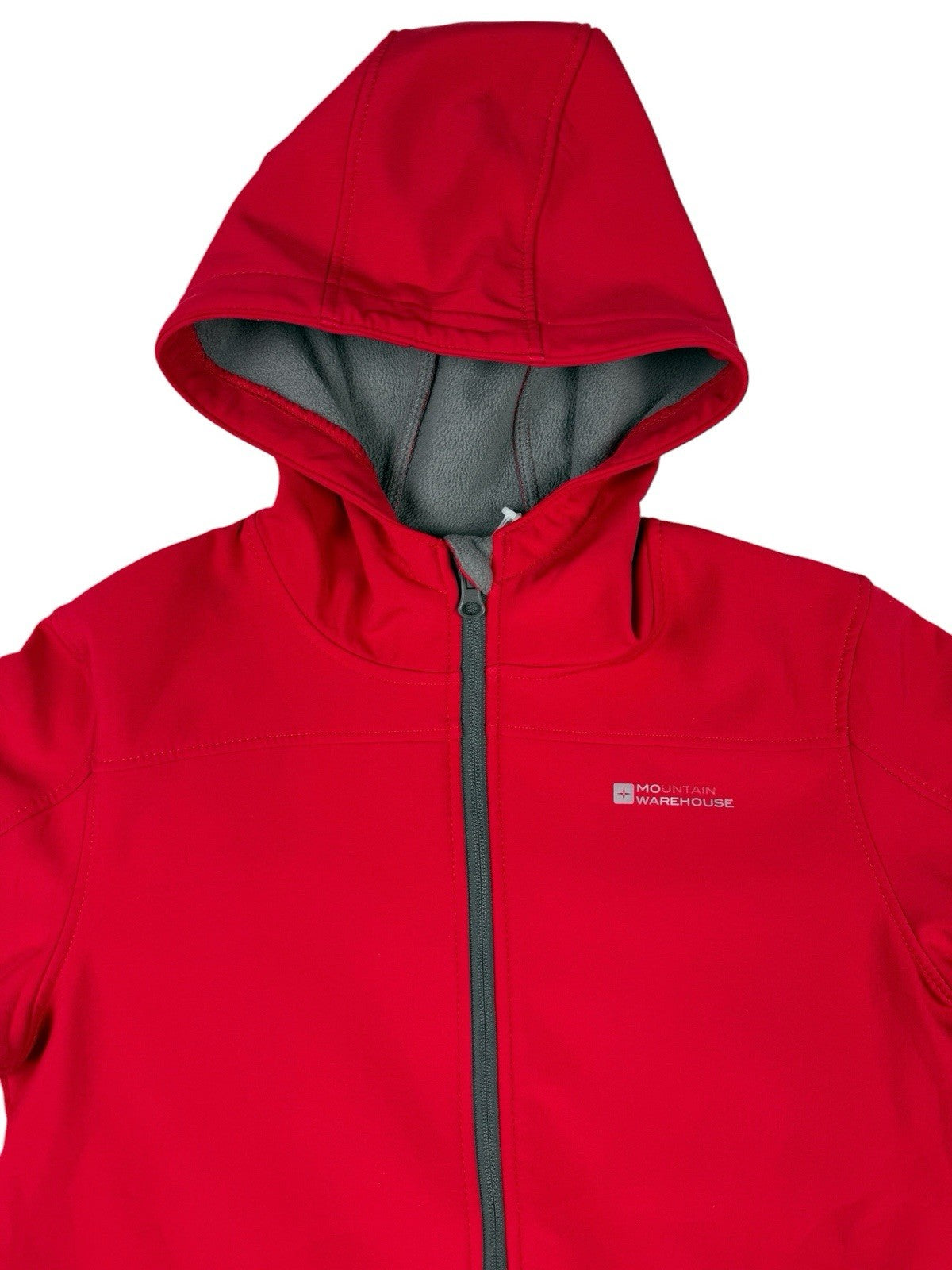 Mountain Warehouse Red Softshell Fleece Lined Hooded Zip Jacket Age 13