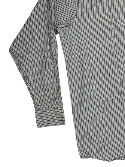 Wrangler Grey Striped Collared Cotton Shirt XL