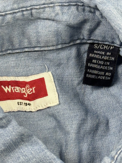 Wrangler Light Blue Western Button Shirt Small