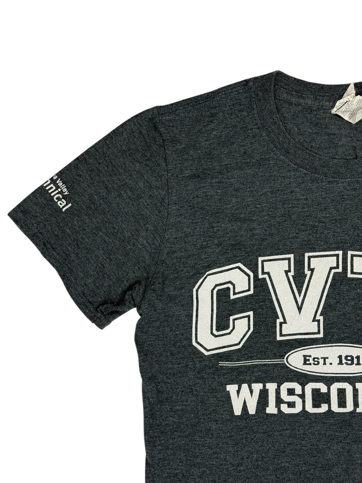 Chippewa Valley Technical College Retro Grey Printed USA Sports Top Small