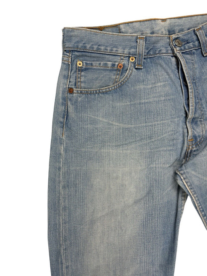 Levi's 501 Light Blue Straight Leg Denim Jeans 32W 32L