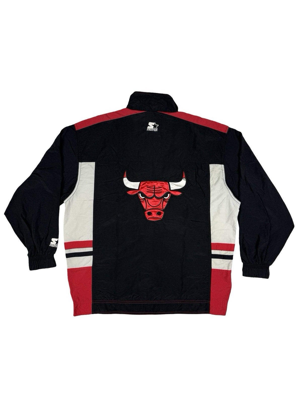 Starter Vintage NBA Chicago Bulls Black Windbreaker Jacket Medium