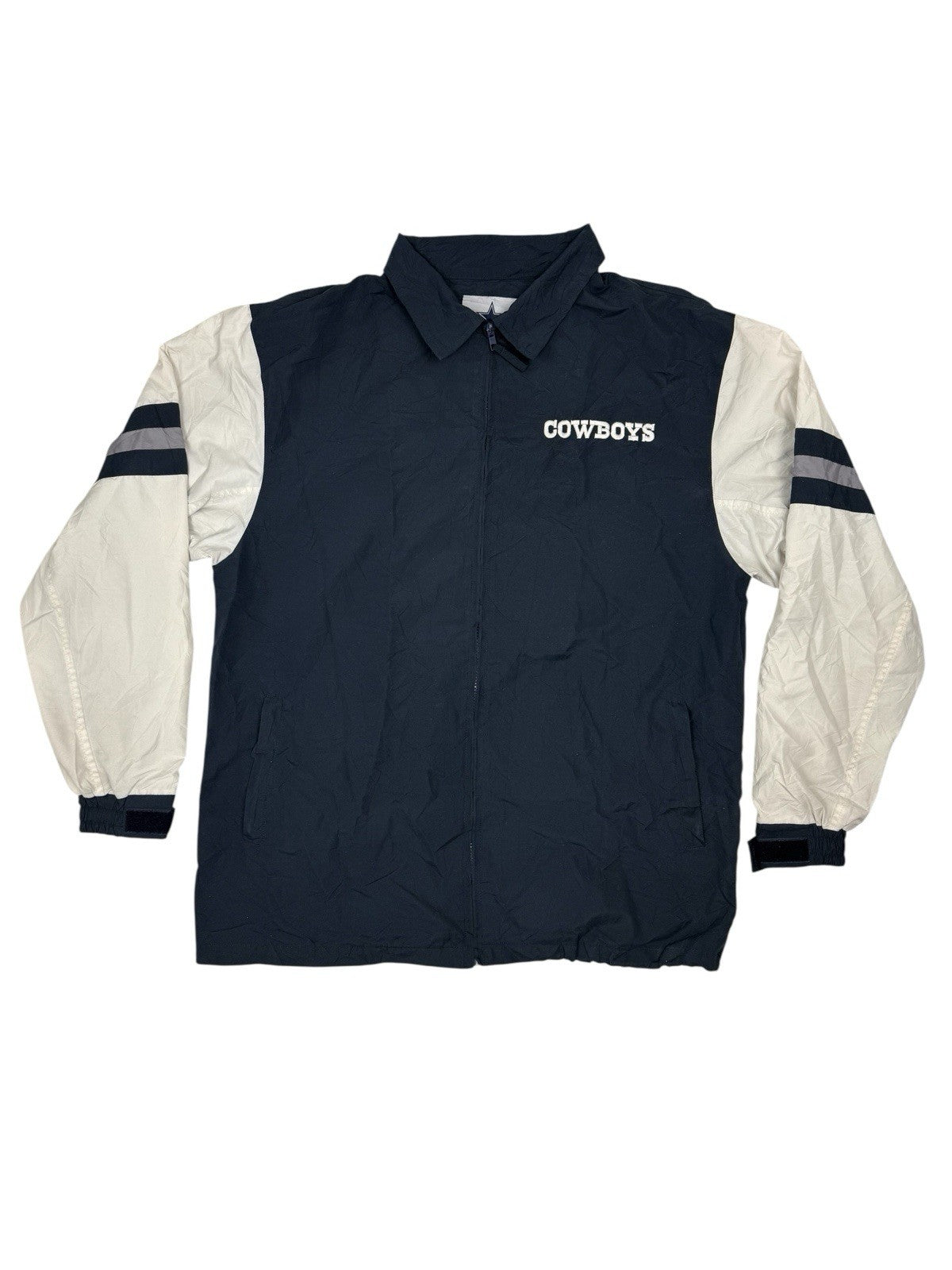 Dallas Cowboys NFL Blue Windbreaker Zip Track Jacket Medium