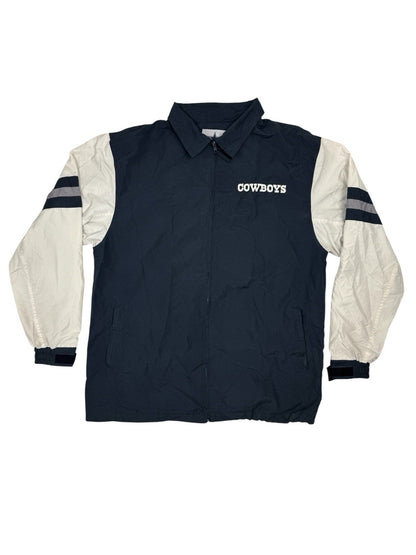 Dallas Cowboys NFL Blue Windbreaker Zip Track Jacket Medium