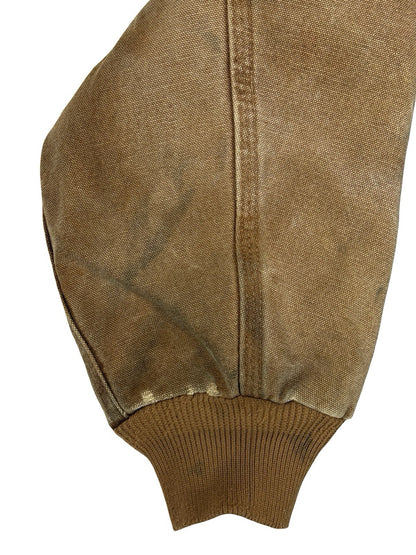 Carhartt J130 Brown Hooded Active Zip Workwear Jacket Medium Regular