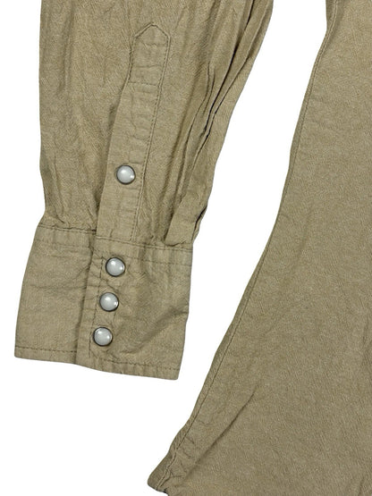 Wrangler Beige Pearl Snap Cowboy Cut Western Shirt Large
