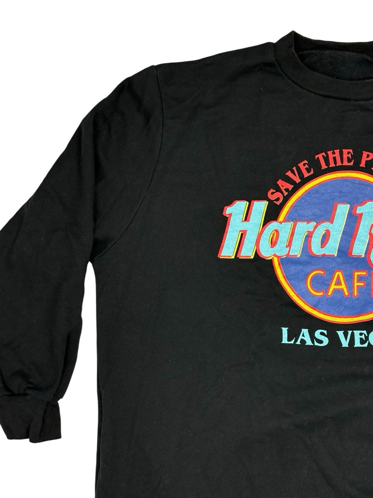 Hard Rock Cafe Retro Las Vegas Black Longline Jumper Medium