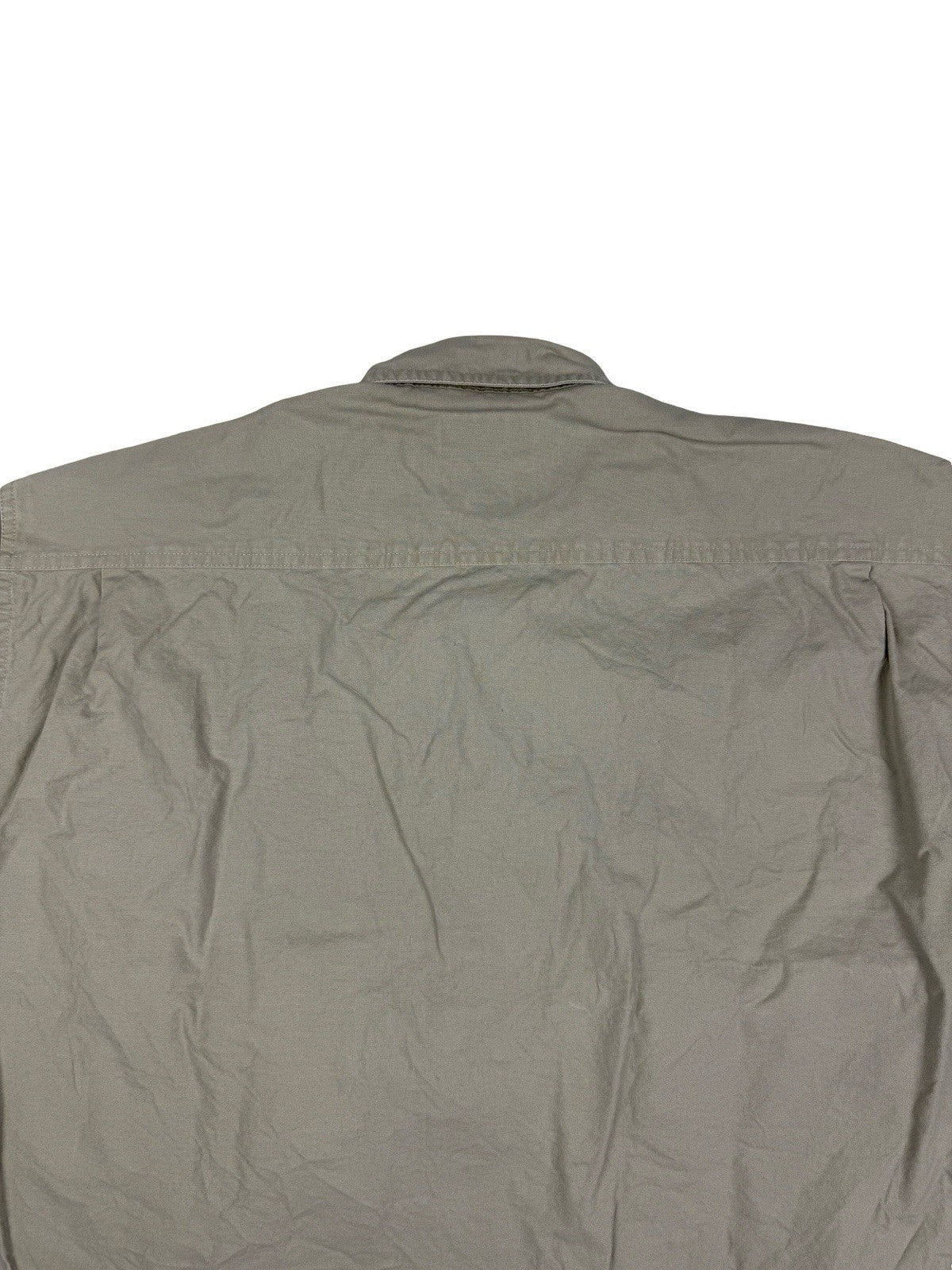 Cabela's Vintage Beige Safari Series Short Sleeve Cargo Shirt Large