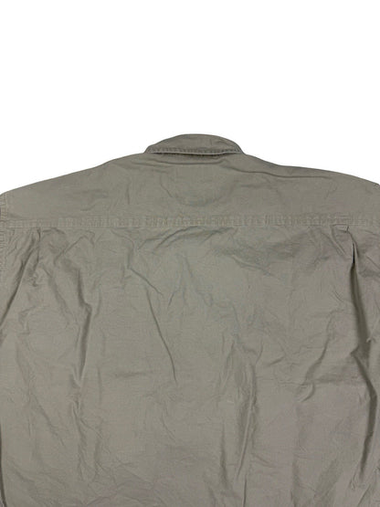 Cabela's Vintage Beige Safari Series Short Sleeve Cargo Shirt Large