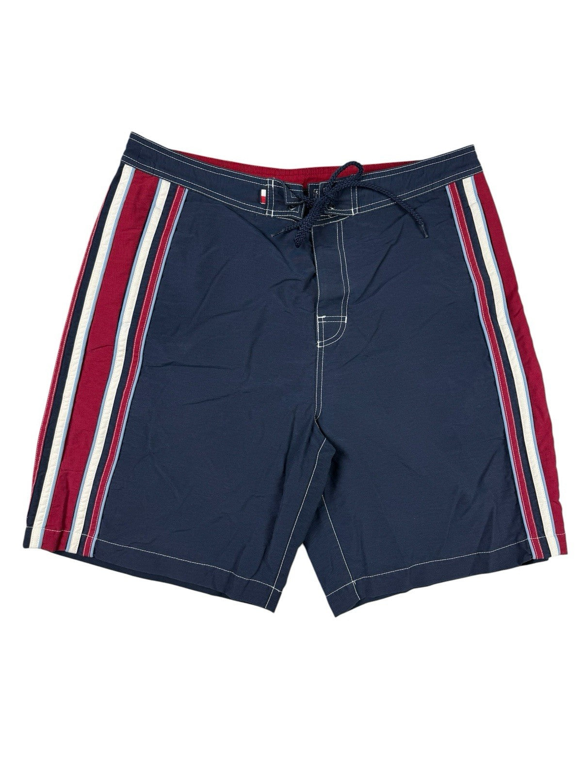 Tommy Hilfiger Retro Y2K Blue Lined Swim Trunk Shorts Large