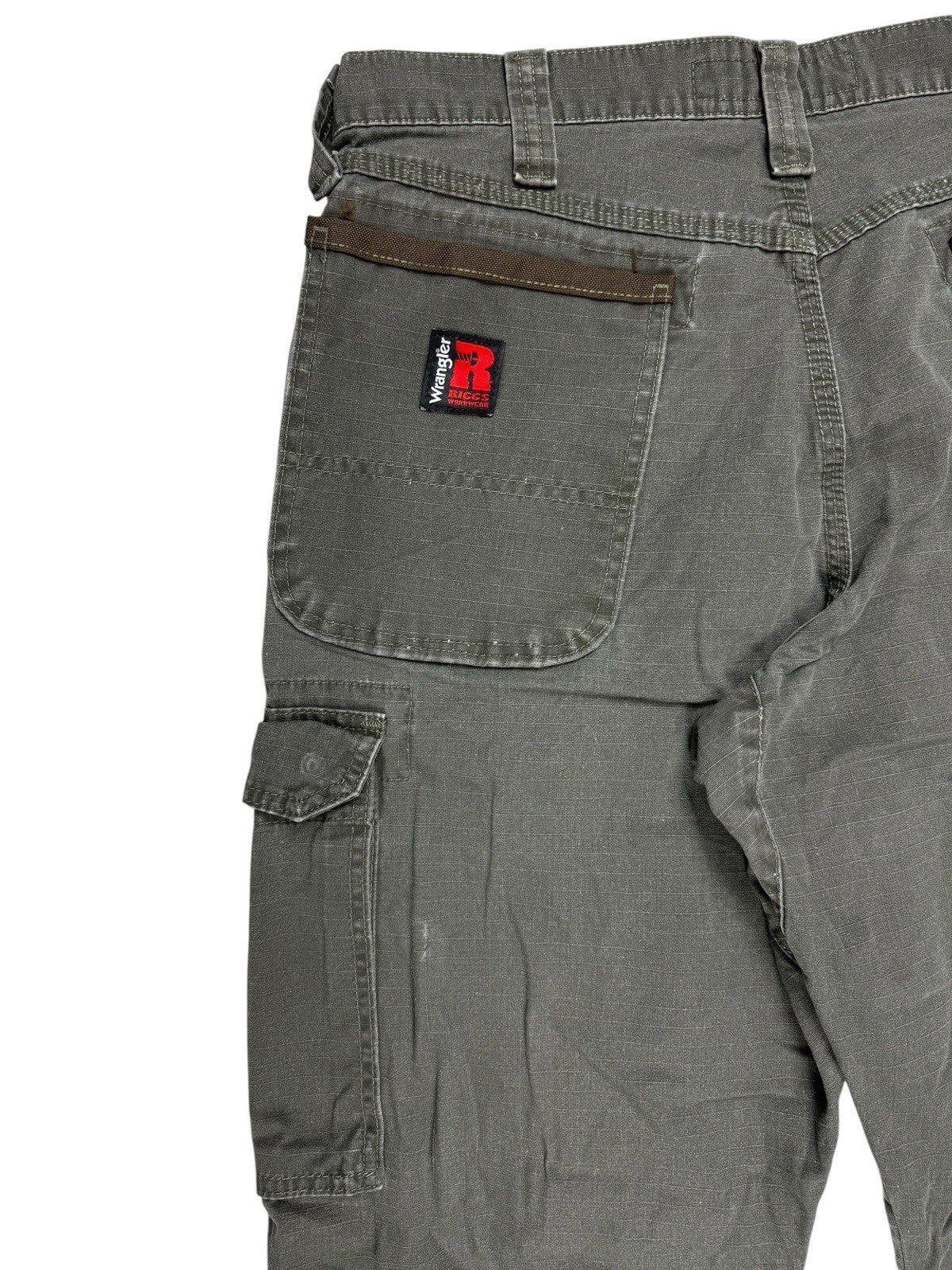 Wrangler Riggs Green Workwear Carpenter Denim Jeans 34W 30L