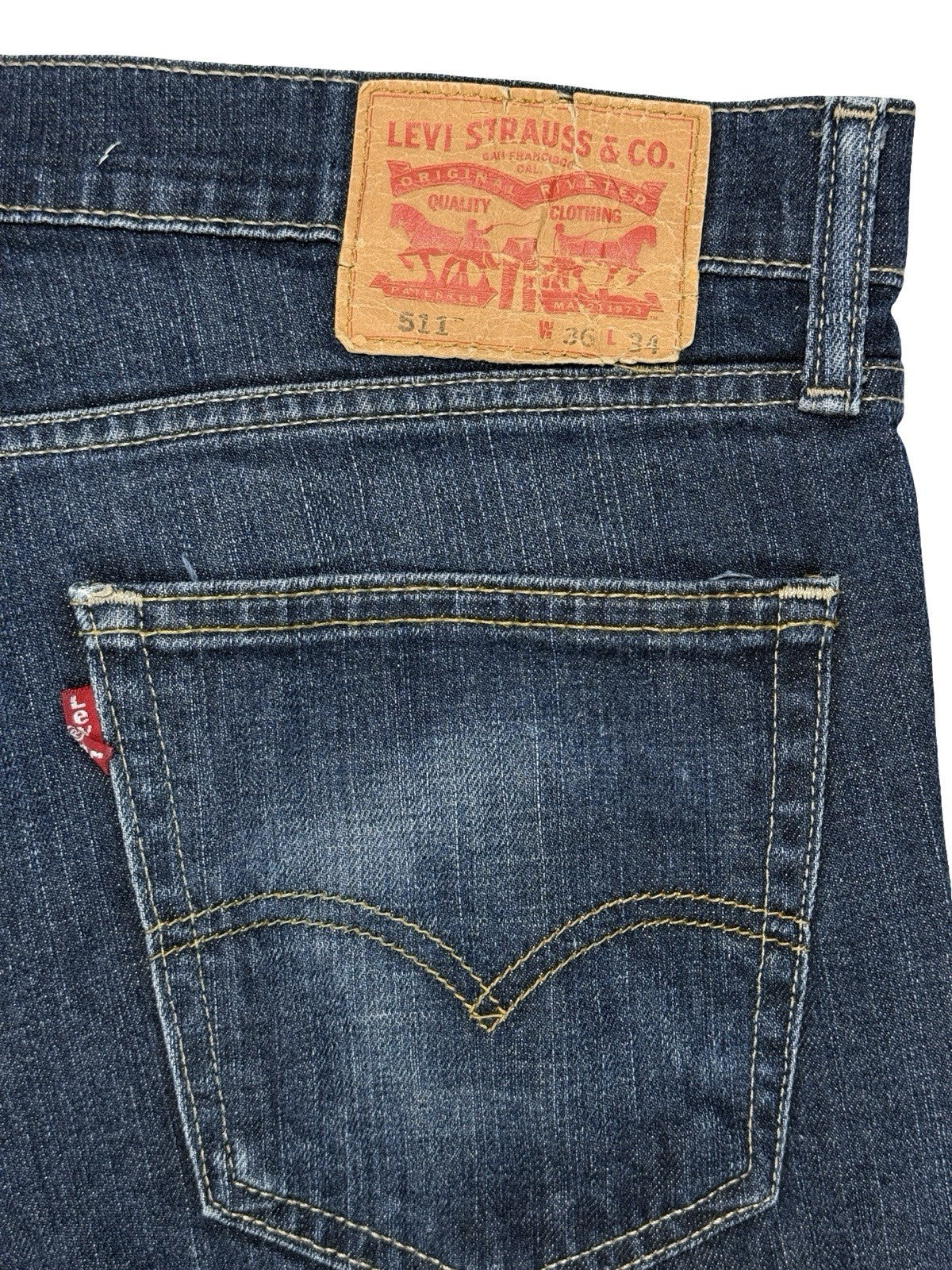 Levi's 511 Slim Fit Straight Fit Blue Denim Jeans 36W 34L