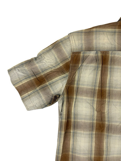 Carhartt Relaxed Fit Lightweight Beige Plaid Short Sleeve Shirt Medium