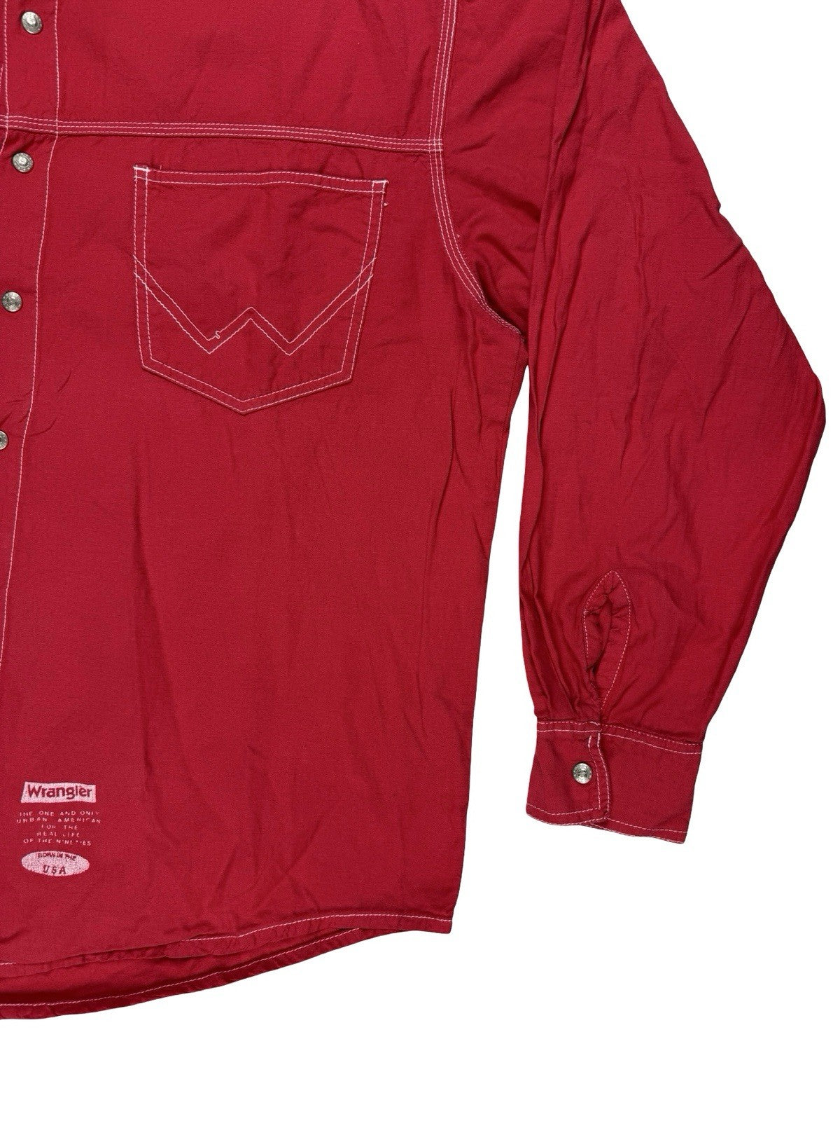 Wrangler Red Vintage 90's Snap Western Shirt Large
