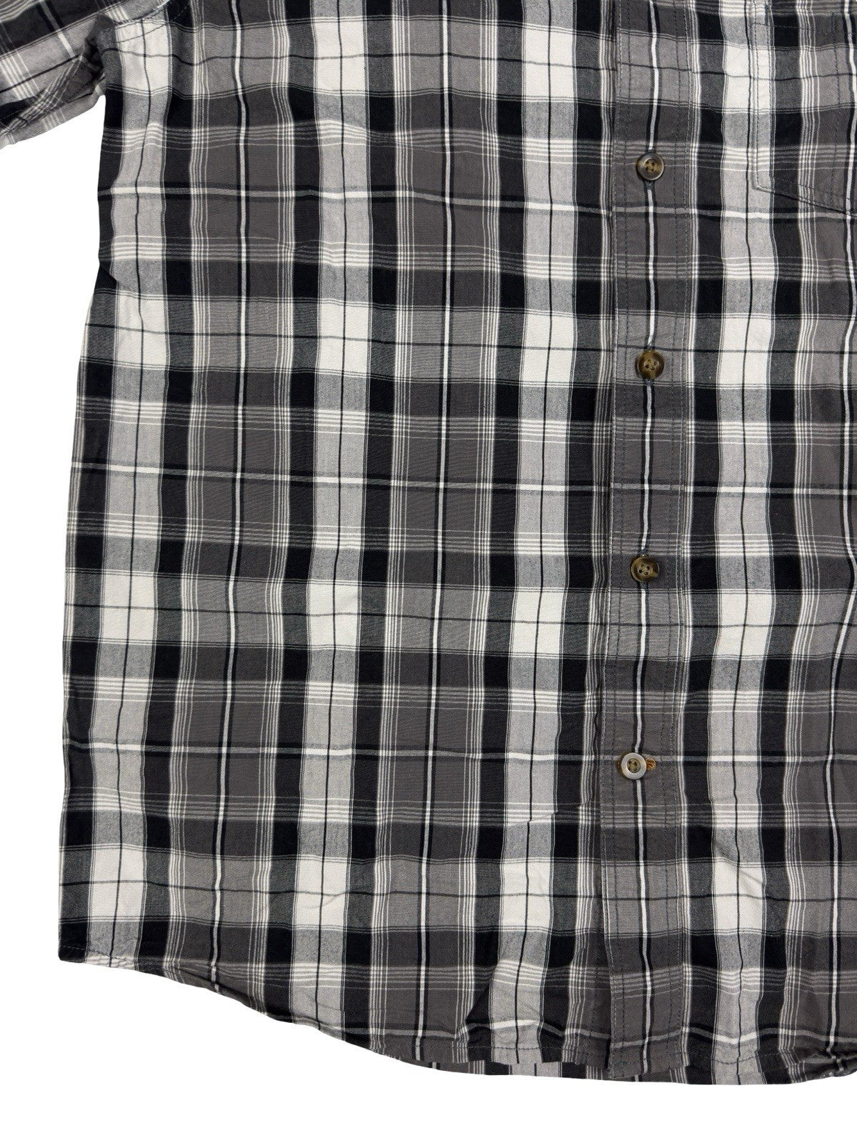 Carhartt Essential Relaxed Fit Grey Plaid Short Sleeve Shirt Medium