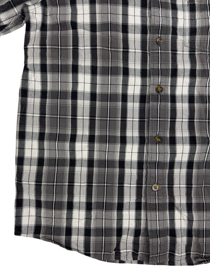Carhartt Essential Relaxed Fit Grey Plaid Short Sleeve Shirt Medium