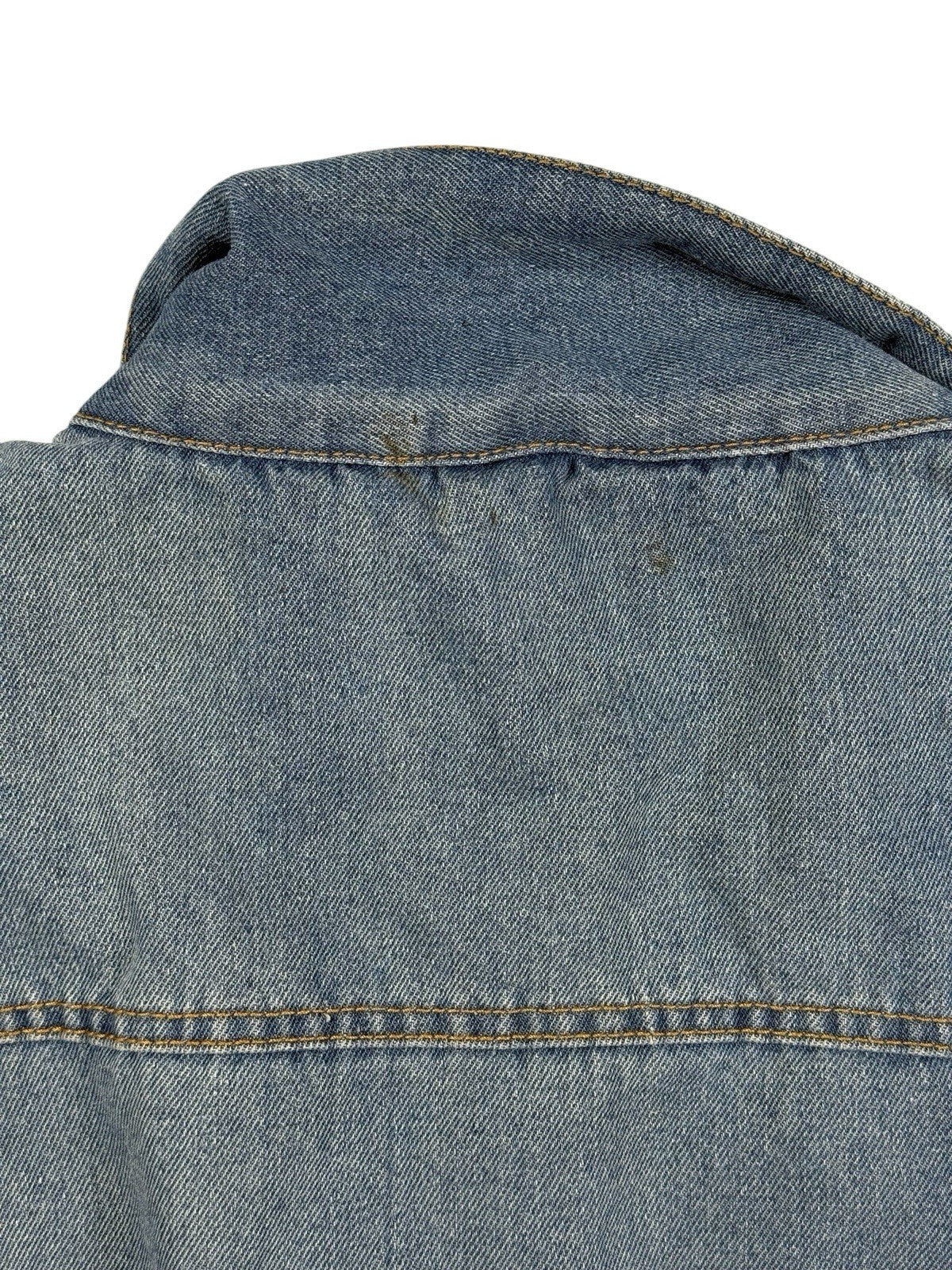 Brooklyn Cloth Retro Blue Shearling Lined Trucker Jacket Large