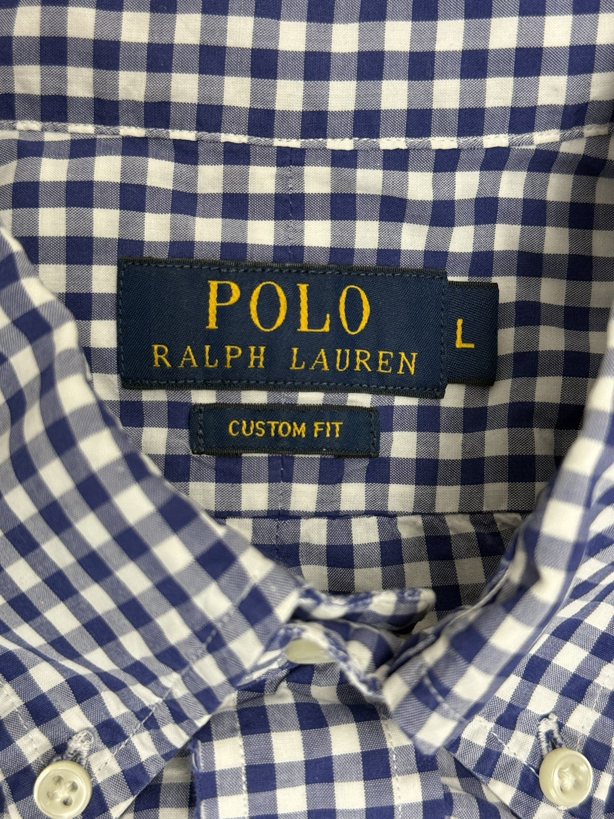 Polo Ralph Lauren Blue Check Shirt Custom Fit Large