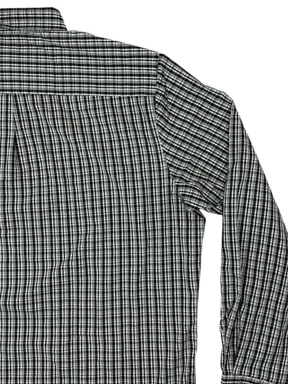 Chaps Black Plaid Stretch Easy Care Shirt 2XL