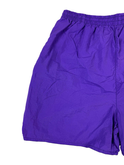 Olympic Exposure Retro Y2K Purple Nylon Exercise Sport Shorts Large
