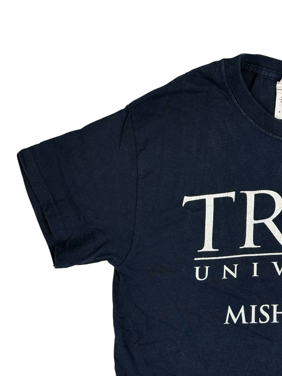 Trine University Mishawaka Retro Blue Cotton USA College Top Small
