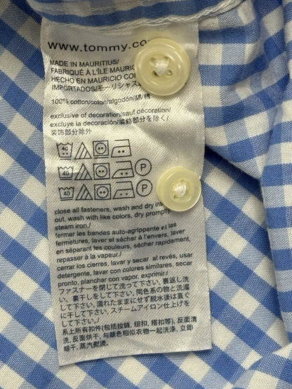 Tommy Hilfiger Blue Check Classic Fit Collared Shirt Large