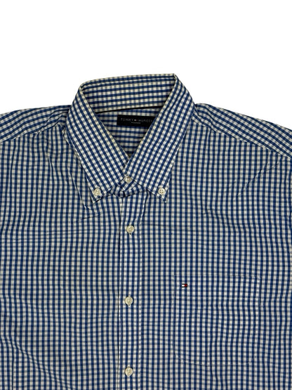 Tommy Hilfiger Blue Check Short Sleeve Shirt Large