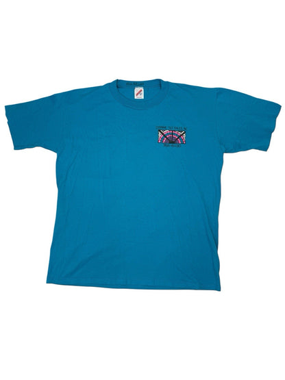 Jerzees Vintage Blue Printed 90's Tile Company Top XL