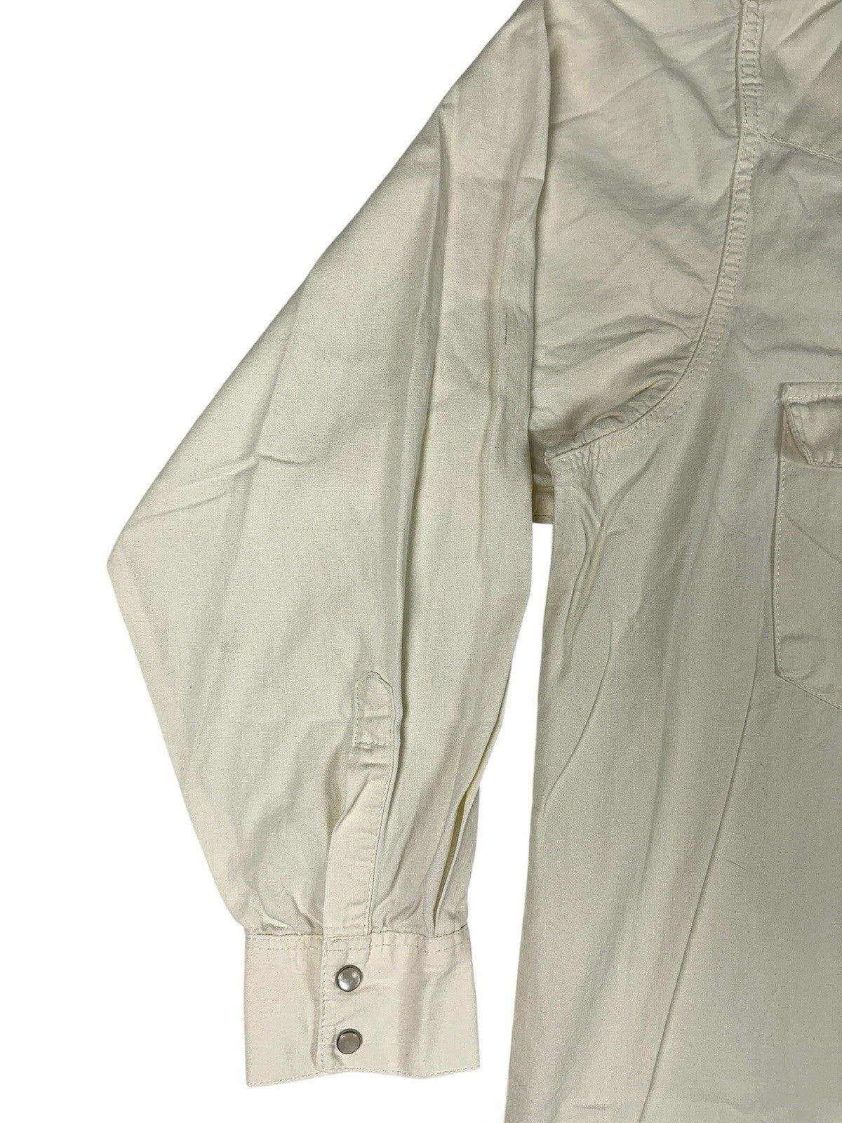 Lee Vintage 90s Off White Pearl Snap Shirt Large