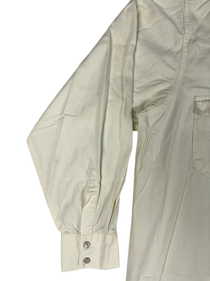 Lee Vintage 90s Off White Pearl Snap Shirt Large