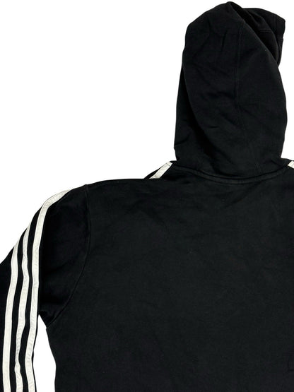 Adidas Black Printed 3 Stripe Hoodie Large