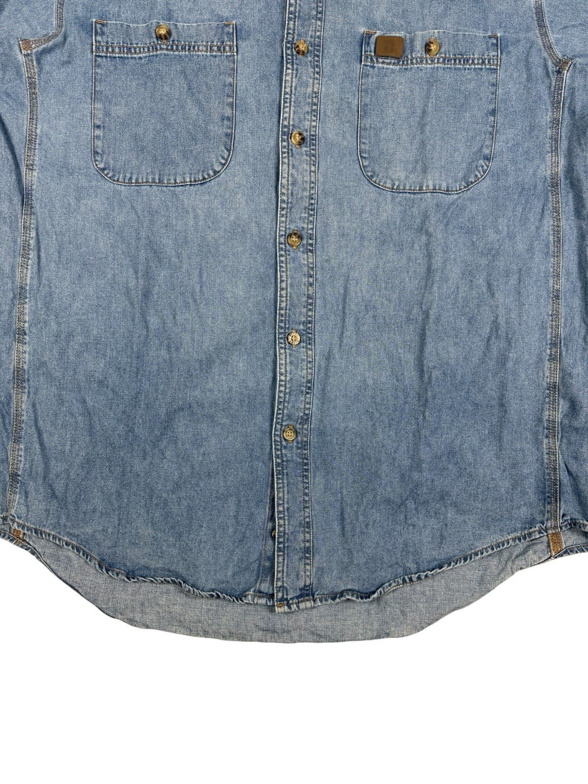 Wrangler Riggs Workwear Blue Cotton Denim Button Collar Shirt XL