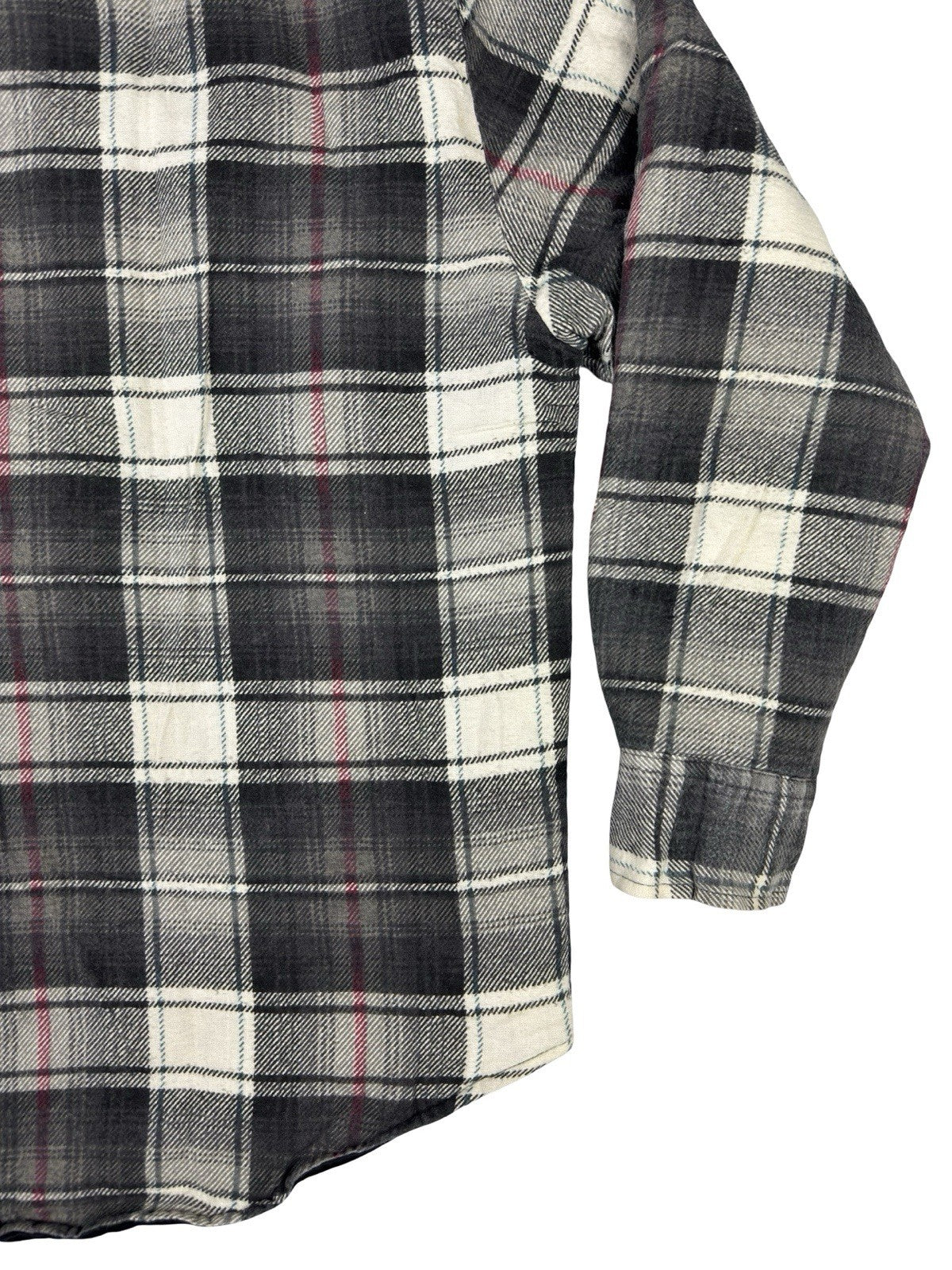 Wilderness Vintage Grey Plaid Quilted Lined Shirt Large