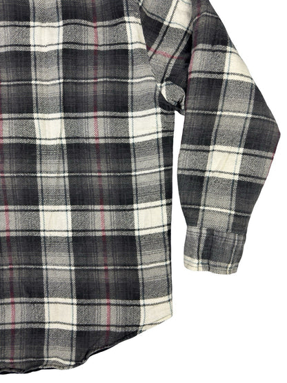 Wilderness Vintage Grey Plaid Quilted Lined Shirt Large
