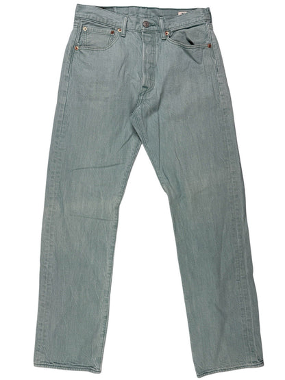 Levi's 501 Green White Oak Cone Denim Straight Leg Jeans 32W 31L