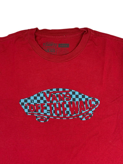 Vans Red Off The Wall Printed Top Boys XL