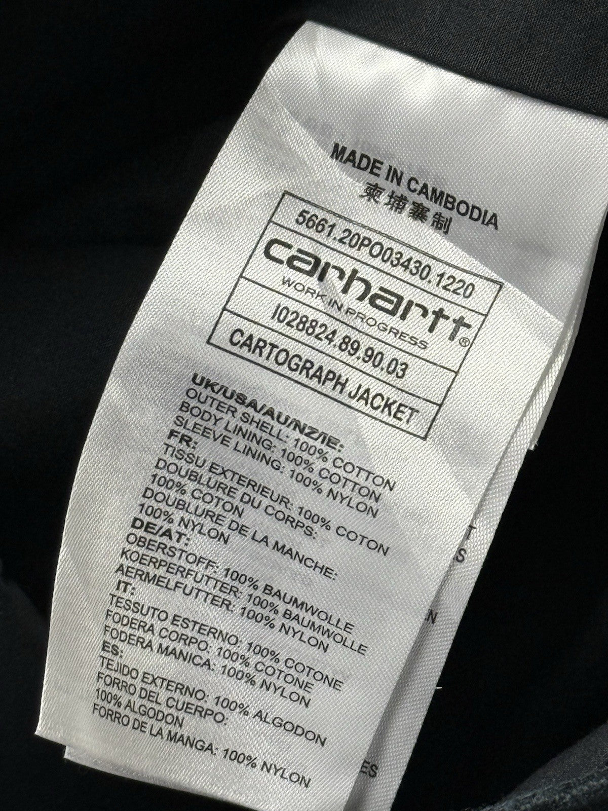 Carhartt WIP Black Cartograph Jacket 2XL