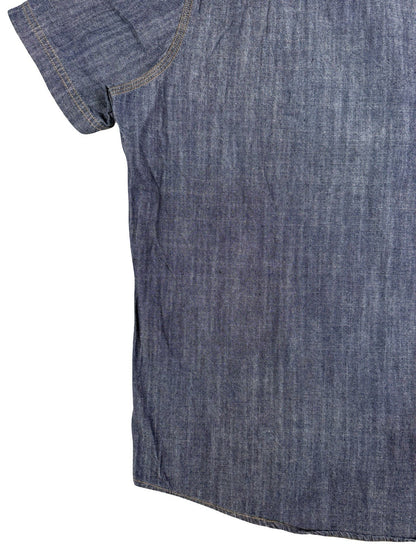 Levi's Blue Cotton Short Sleeve Chambray Shirt Medium
