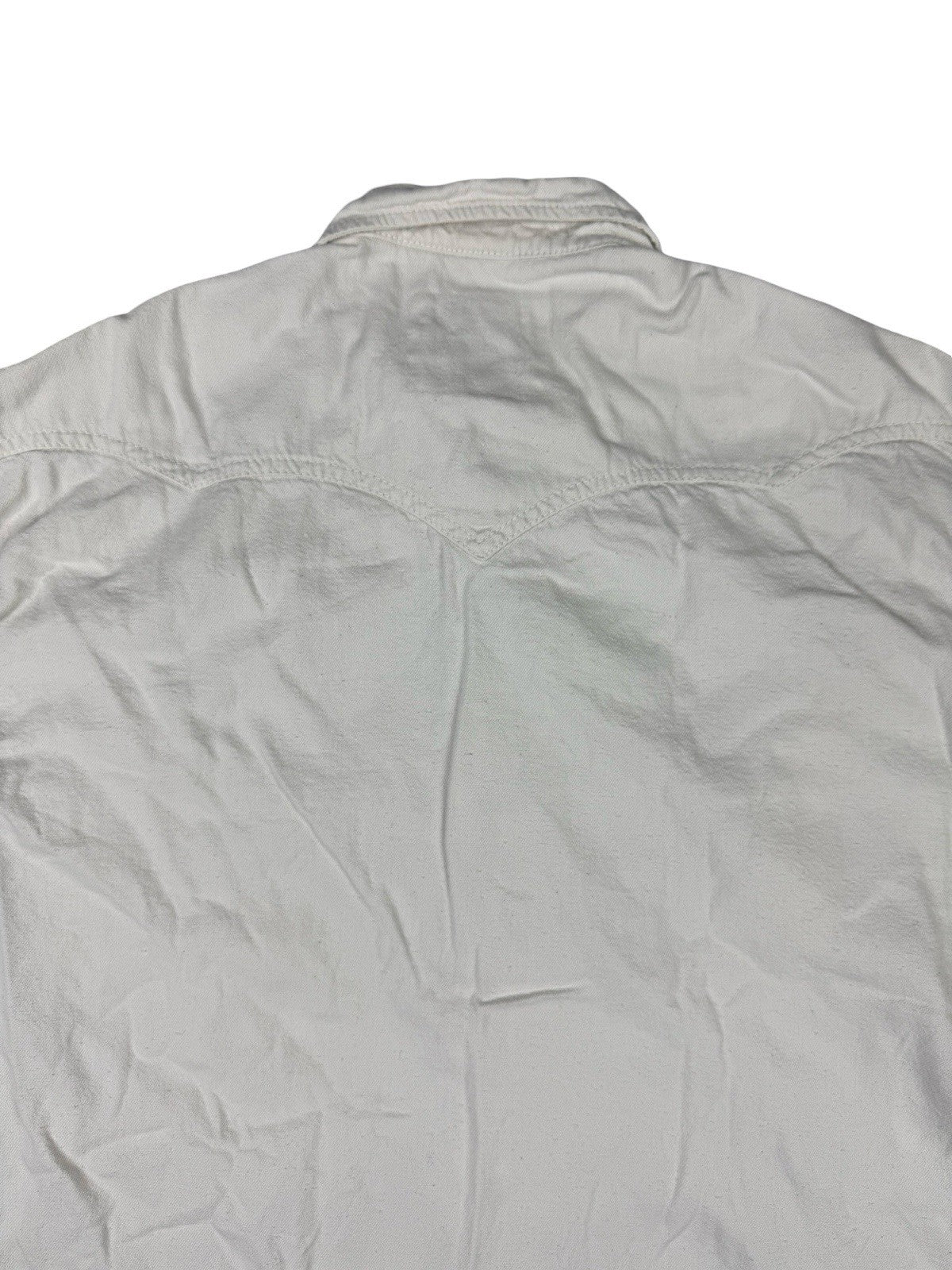 Levi's Vintage Pearl Snap White Western Long Sleeve Button Shirt Medium