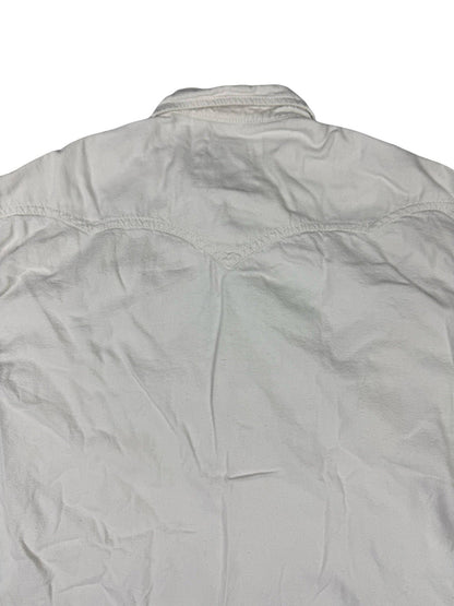 Levi's Vintage Pearl Snap White Western Long Sleeve Button Shirt Medium