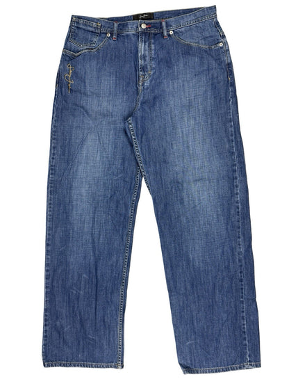 Sean John Retro Blue Wide Leg Relax Hip Hop Denim Jeans 36W 34L