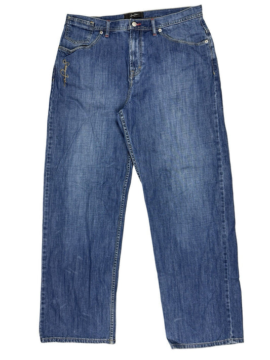 Sean John Retro Blue Wide Leg Relax Hip Hop Denim Jeans 36W 34L