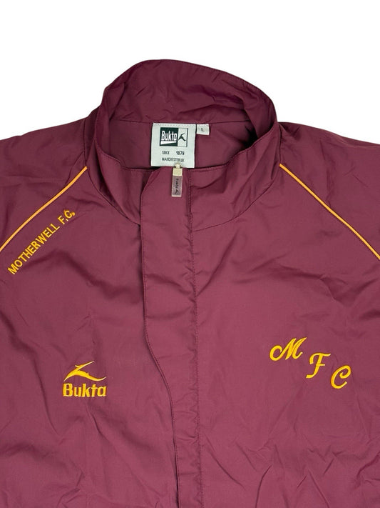 Motherwell FC Burgundy Retro Script Zip Football Track Jacket Large