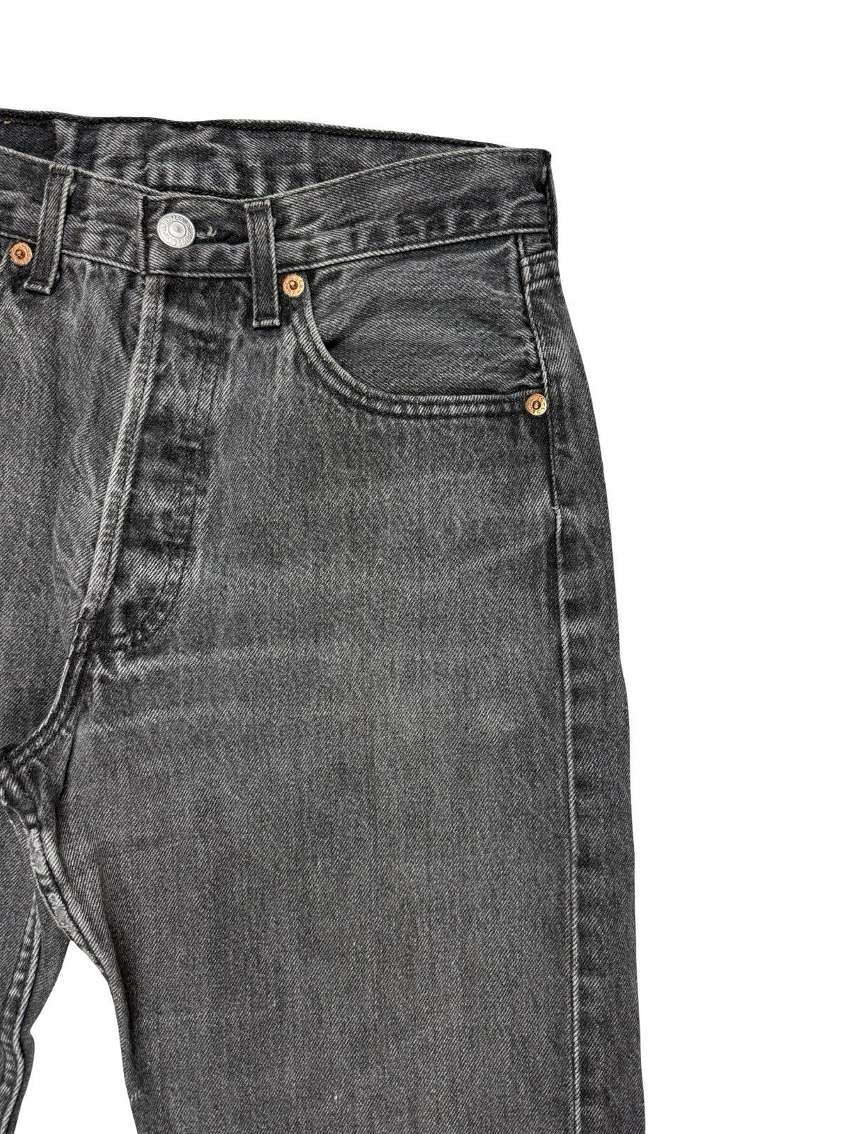 Levi's 501 Vintage Faded Black Straight Leg Denim Jeans 28W 32L