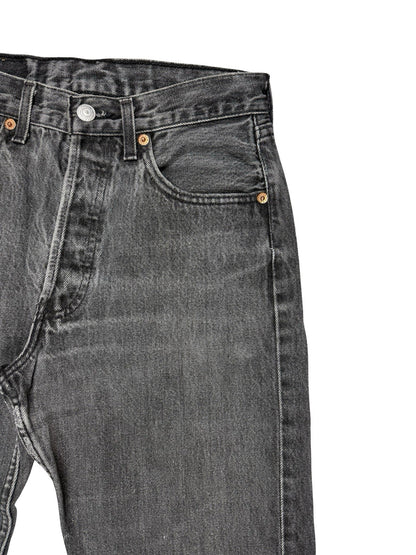 Levi's 501 Vintage Faded Black Straight Leg Denim Jeans 28W 32L
